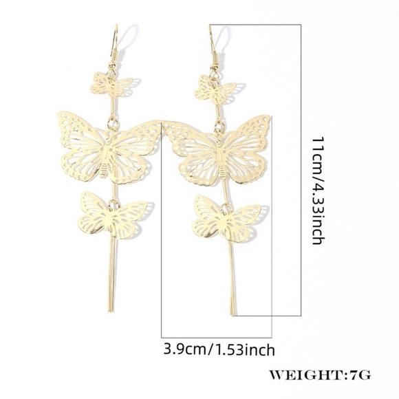 Earrings Butterfly Women Stud Bohemian Hoop Drop Cute Trendy Jewelry - Picture 5 of 8